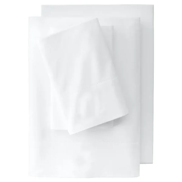 Lands' End Supima Flannel Sheet Set or 2-Pack Pillowcase Set, White, King Set