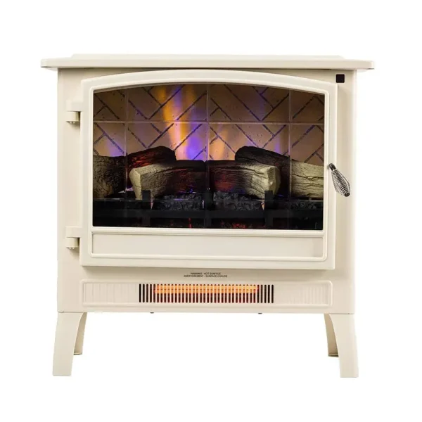 Country Living Cream Infrared Electric Fireplace Stove Heater