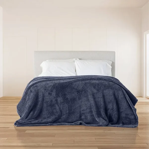 Berkshire Extra-Fluffy Recycled Blanket, Navy Blazer, King