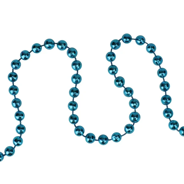 Northlight 15' Shiny Blue Metallic Faceted Beaded Christmas Garland, Unlit