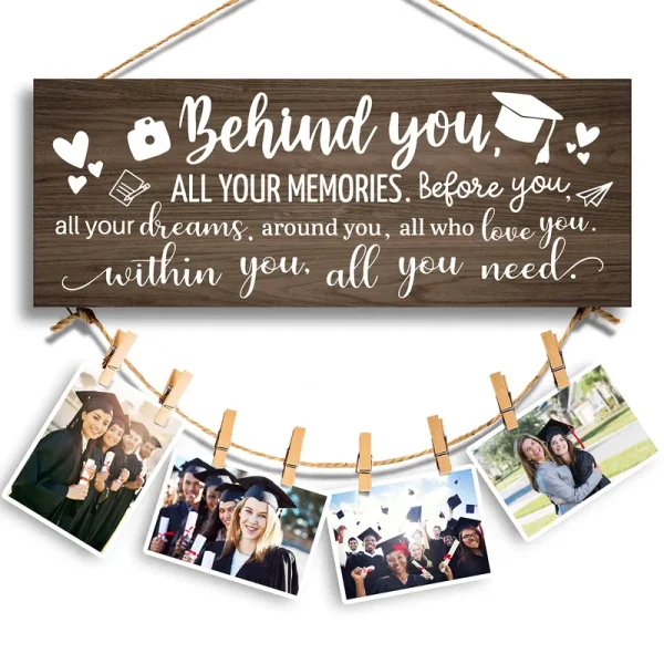 GEMTEND 2024 Graduation Gifts for Her Him, Behind You, All Your Memories-Congratulations Inspirational High School College Graduation Picture Frame