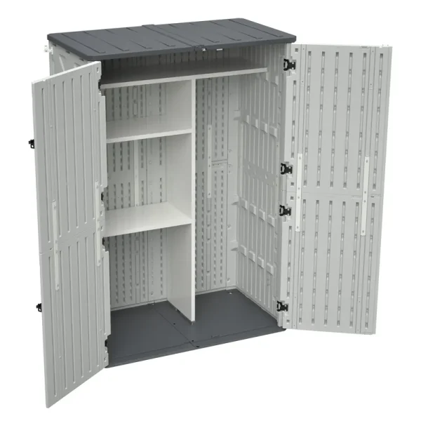 AECOJOY 61.6 Cu.ft Outdoor Resin Storage Shed with Easy Lift Hinges & Adjustable Divider
