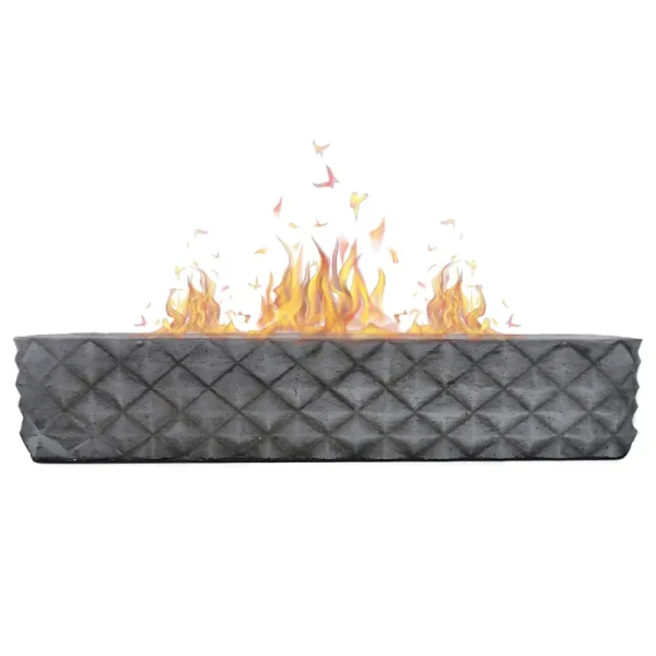 Roundfire Large Rectange Concrete Tabletop Fire Pit, Portable Fire Pit, Table Top Firepit, Small Table Top Fire Pit Bowl, Fire Pit Tabletop, Mini