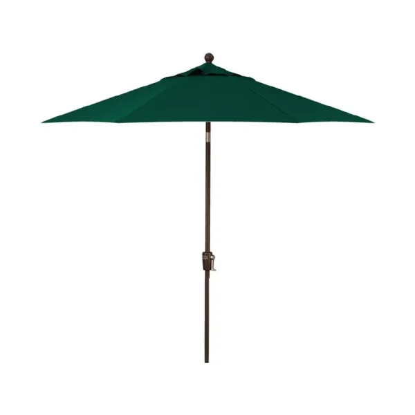 Treasure Garden 9' Push Button Tilt Umbrella with O'bravia2 Fabric Bronze / Forest Green