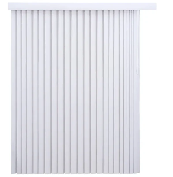 Project Source Light Filtering Vertical 3.5-in Slat Width 78-in x 84-in Cordless White Vinyl Light Filtering Vertical Blinds | 94931