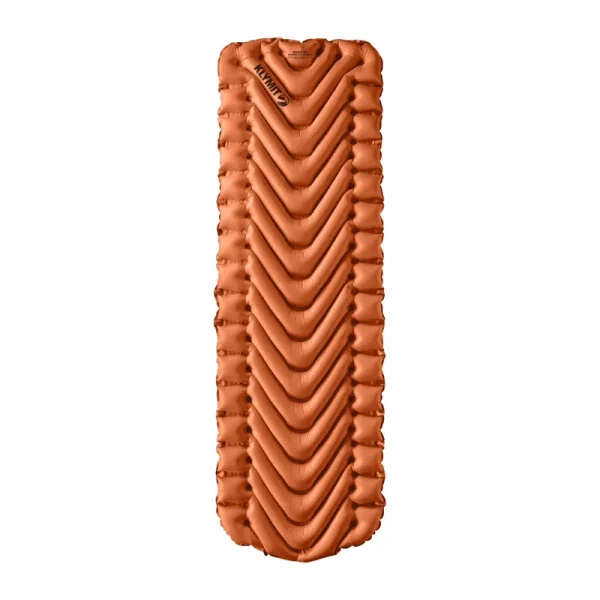 Klymit Insulated Static V Lite ECO - Friendly Sleeping Pad, Ultralight 4 - Season Inflatable Air Mattress for Backpacking & Camping, Orange