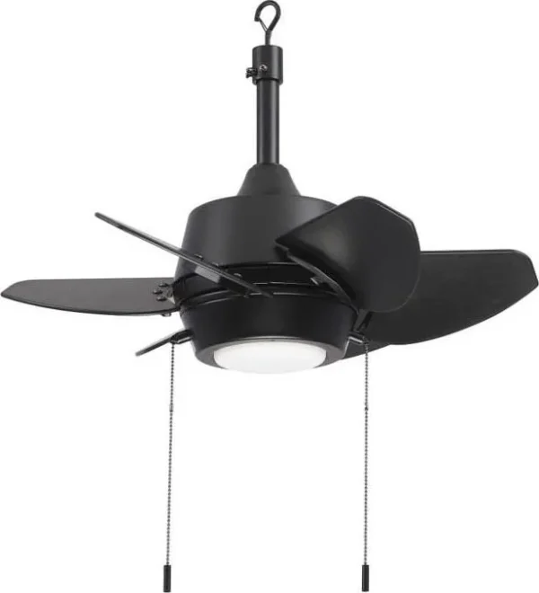 Harbor Breeze Gaskin 24-in Matte Black LED Indoor/Outdoor Ceiling Fan with Light (6-Blade)