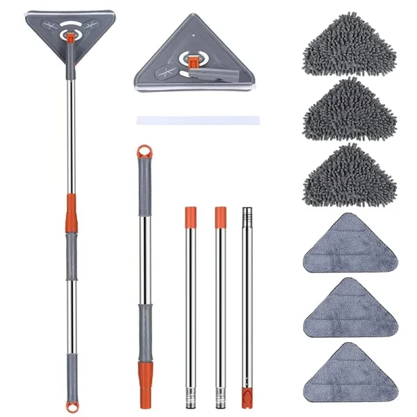JH Dream Wall Cleaner with 82" Long Handle,Retractable Extension Pole, 360�� Rotatable, Wall Washer Cleaning Mop for Baseboard Window Floor, Dry Dust