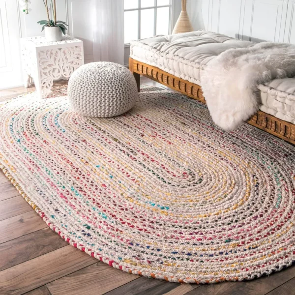 3'x5' Hand Braided Tammara Area Rug Ivory - nuLOOM