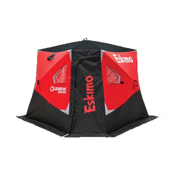 Eskimo Outbreak�?350xd, Pop - up Portable Ice Shelter, Insulated, Red/Black, 3 - 4 Person Capacity, 40350