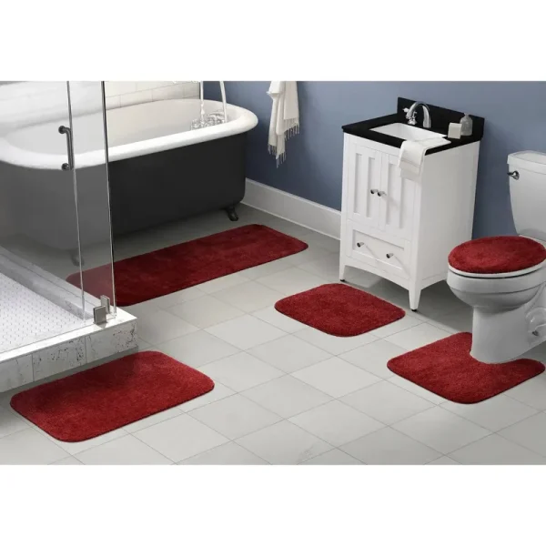 Garland Rugs Traditional 5 Piece Bathroom Rug Set Chili Pepper Red