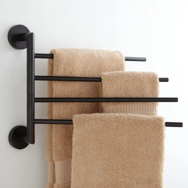 Signature Hardware 358780 Colvin Four Swing Arm Brass Towel Bar