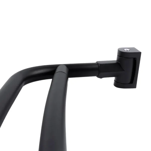 Double Curved Shower Curtain Rod Adjustable 44 to 70 Inches by JS Jackson Supplies - Black