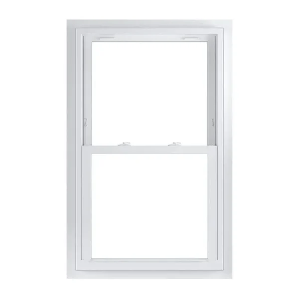 American Craftsman 29.75 in. x 48.75 in. 70 Series Low-E Argon Glass Double Hung White Vinyl Fin with J Window, Screen Incl