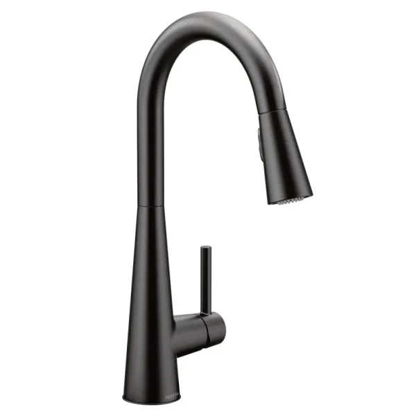 Moen 7864BL Sleek Matte Black One-Handle Pulldown Kitchen Faucet