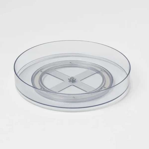 11" Low Plastic Lazy Susan Turn Table Clear - Brightroom
