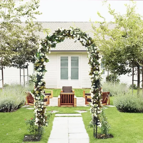ATR Art to Real Garden Arch Trellis for Climbing Plants,Outdoor Pergola Wedding Decorations for Ceremony,Free Assembly in 2 Sizes,240cm or 196cm Heig