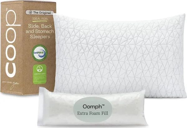 Coop Home Goods - Premium Adjustable Loft - Shredded Hypoallergenic CertiPUR Memory Foam Pillow