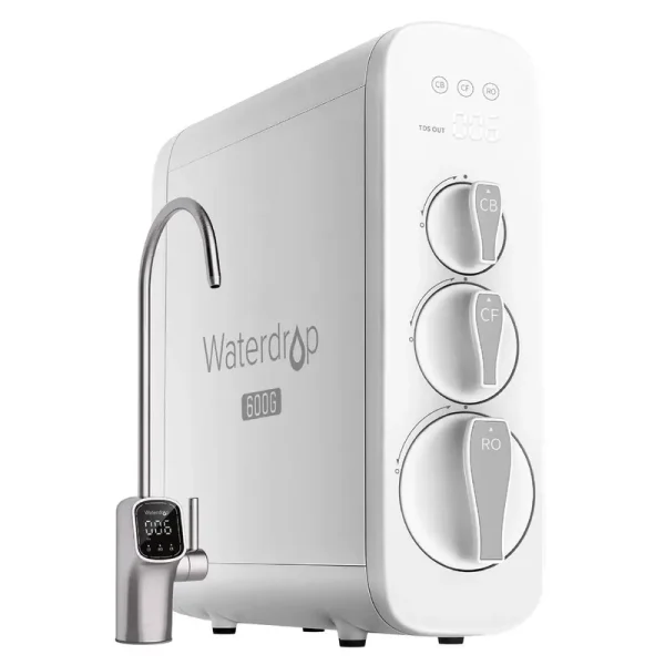 Waterdrop G3P600 Reverse Osmosis System, TDS Reduction, 600 GPD, Smart LED Faucet, FCC Listed, USA Tech
