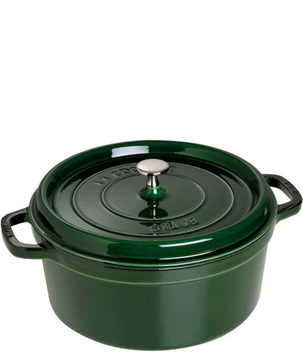 Staub 7-qt Cast Iron Round Cocotte - Basil