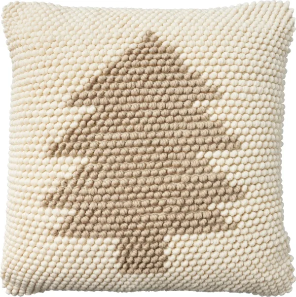 20"x20" Oversize Holiday Xmas Tree Loops Indoor Square Throw Pillow Beige - Mina Victory