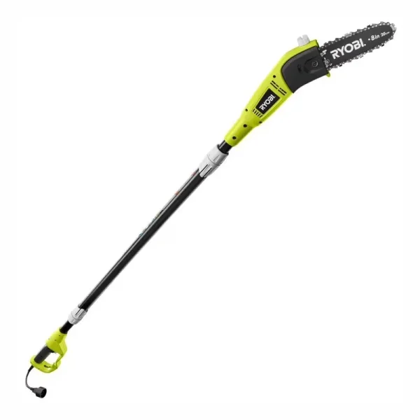 Ryobi Pole Chainsaw Pruner 8 In. Bar 6 Amp Corded Electric Chain Saw Pruner Angled Head RY43160A