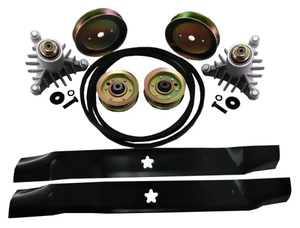 Proven Part 42 inch Mower Deck Rebuild Kit Spindle Pulleys Belt Blades Replaces 130794, 134149, 144959, 173437, 131494 Sears