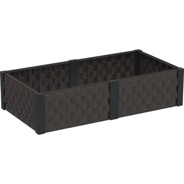 Duramax Garden Bed Rectangle Brown with Black