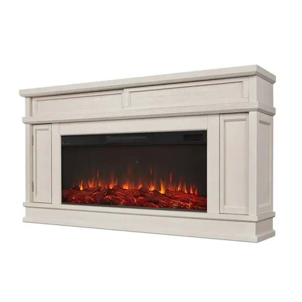 Real Flame Torrey Landscape Electric Fireplace in Bone White