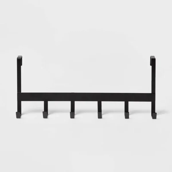 Large Over The Door Hook 6 Hooks Matte Black - Brightroom