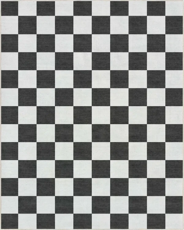 Well Woven Apollo Flatwoven Modern Squares Black 5' x 7' Area Rug