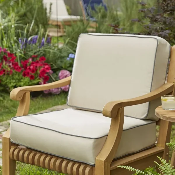 Indoor/Outdoor Sunbrella Seat/Back Cushion Birch Lane Fabric: Antique Beige Sunbrella Canvas