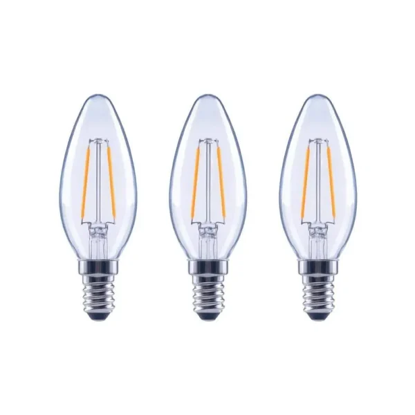 Ecosmart 25-Watt Equivalent B11 E12 Base Dimmable Clear Filament Vintage Style LED Light Bulb, Soft White (3-pack)