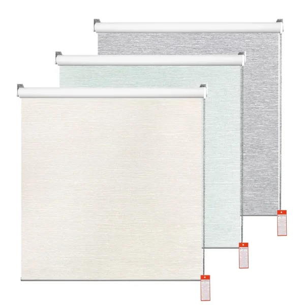 Homebox 100% Blackout Roller Window Shades,Faux Wooden Window Blinds,Roll Up and Pull Down Shades for Indoor Window,Window Shade for Home,Beige,20"