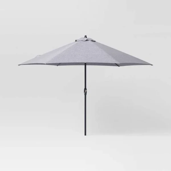 10' Round Outdoor Patio Market Umbrella Charcoal - Threshold