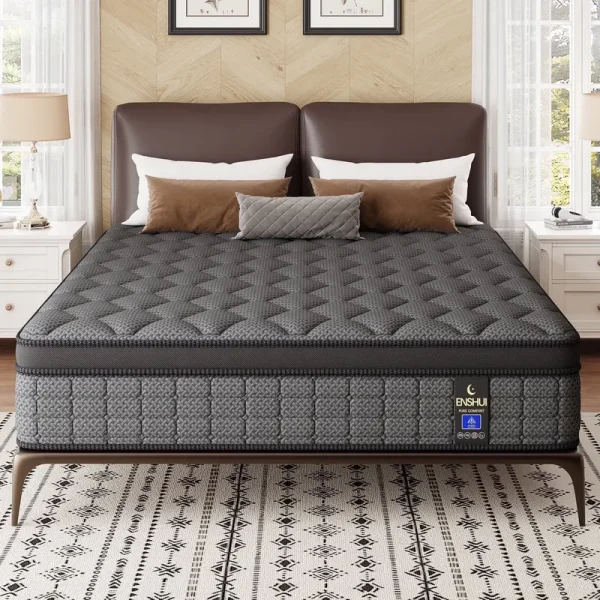 Queen Mattress 12 in Hybrid Mattress in a Boxmedium Firm Mattresses with Gel Memory Foam & Pocket Springs, Pressure Relief, Cooling, Edge Support, 100 Night Trial