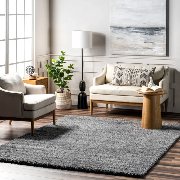 nuLOOM Marleen Plush Shag Gray 12 ft. x 18 ft. Area Rug