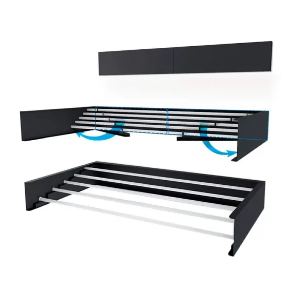 Step Up Products 28RACKGray 27.5 in. Retractable Laundry Drying Rack Industrial Gray