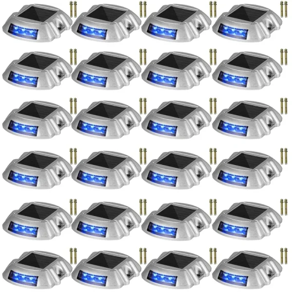 VEVOR Driveway Lights Solar Driveway Lights 24 Pack Solar Dock Lights with Switch Blue TYNDD24JTBU000001V0