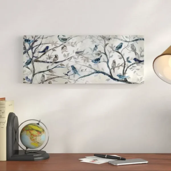 Morning Chorus - Wrapped Canvas Painting Print Charlton Home Size: 12" H x 30" W x 1.5" D