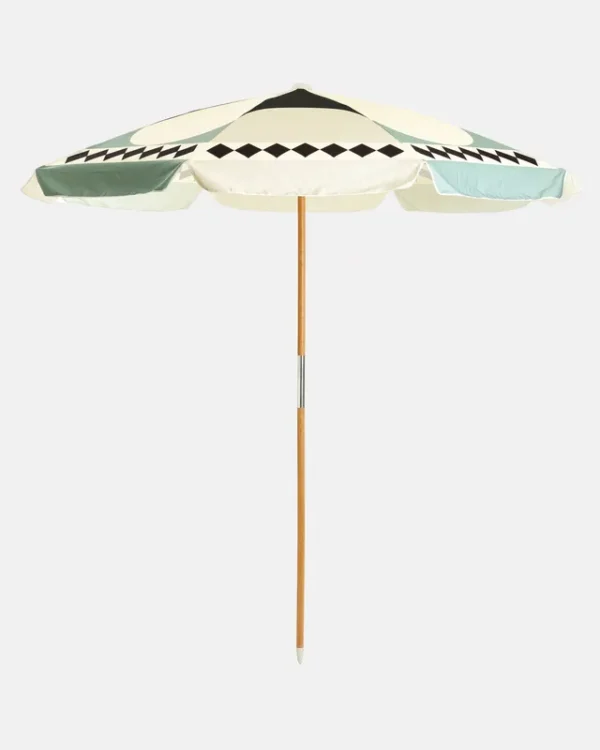 Business and Pleasure Co The Amalfi Beach Umbrella in Green Diamond