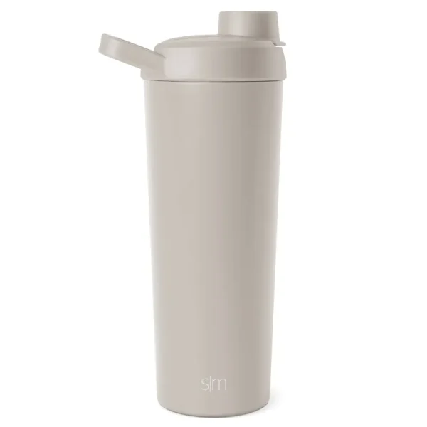 Simple Modern Stainless Steel Shaker Bottle with Ball 24oz | Metal Insulated Cup for Protein Mixes, Shakes and Pre Workout | Rally Collection | Almond