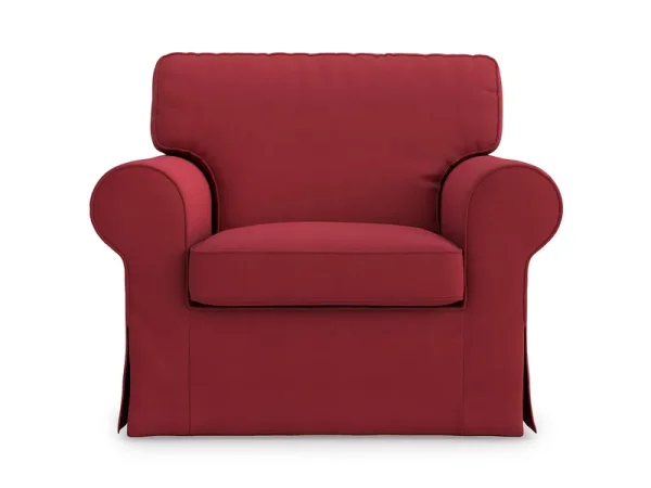 Masters of Covers Ektorp Armchair Cotton Cover for The Ikea Ektorp Chair Slipcover Replacement (Cotton-Red)