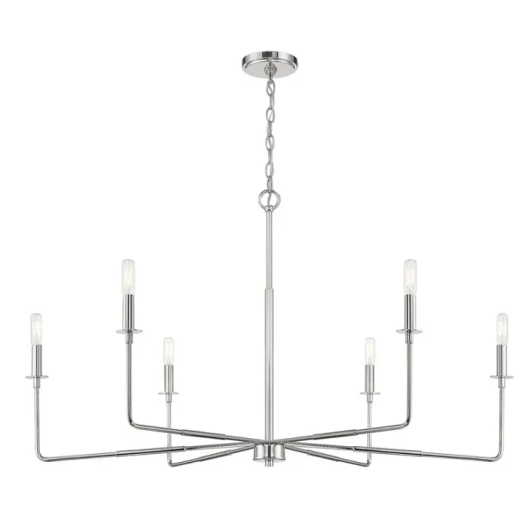 Mager 6 - Light Candle Style Classic Chandelier Three Posts Finish: Polished Nickel
