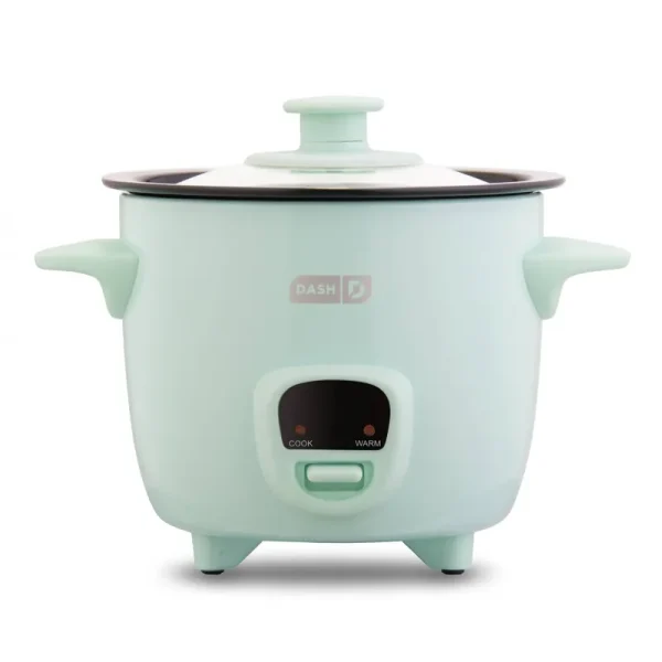 Dash Mini Rice Cooker with Keep Warm, 2 Cup, Aqua