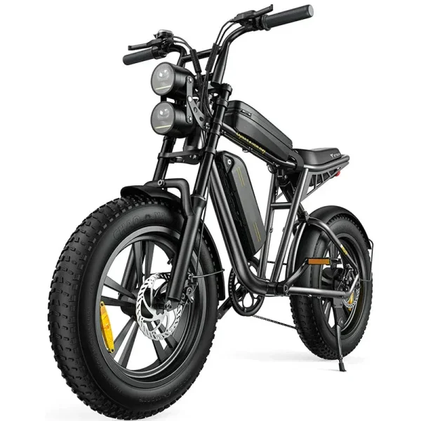 1000W Electric Bike for Adults. Retro-Style. 28mph. 94 Miles Range. 20′′x4.0′′ Fat Tires. Full Suspension. UL Certified