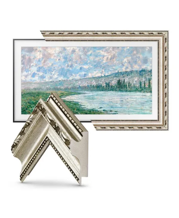 Deco TV Frames 32" Customizable Frame for Samsung The Frame 2021-2023 - Ornate Silver
