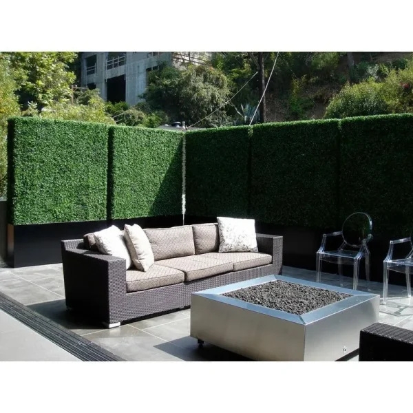40 in. x 120 in. Artificial Light Green Boxwood Roll Panels UV Protected for Outdoor Use (Set of 2-Roll)