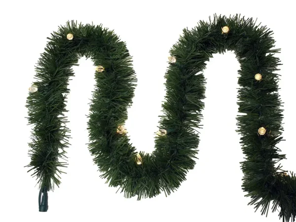 GE Indoor/Outdoor Pre-Lit 25-ft Pine Garland with Color Changing LED Lights 84520lo