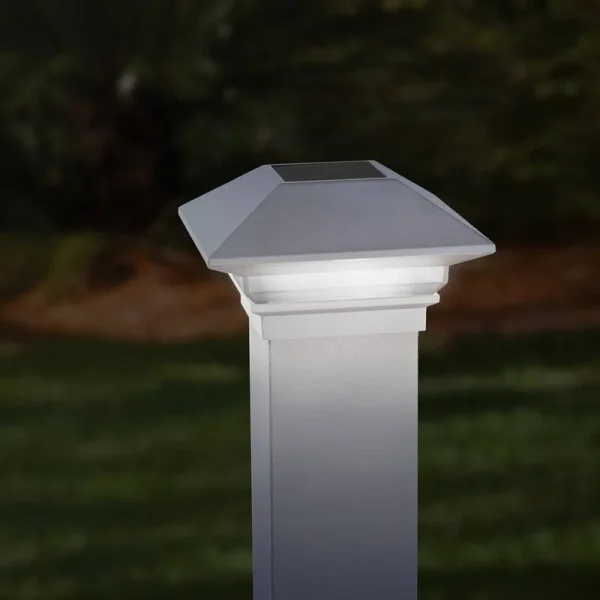 Deckorators ALX 2.5 in. White Solar Post Cap